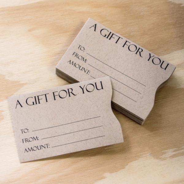 brown paper bag gift card sleeves