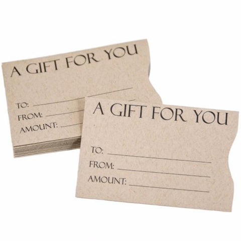 kraft paper gift card sleeves